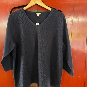 Talbots Navy Textured Women's Blouse